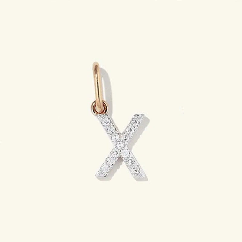 REDheart Fashion Jewelry 925 Sterling Silver Full Zircon Sparkling 26 Letters Pendant Necklaces Women Luxury Silver Necklace