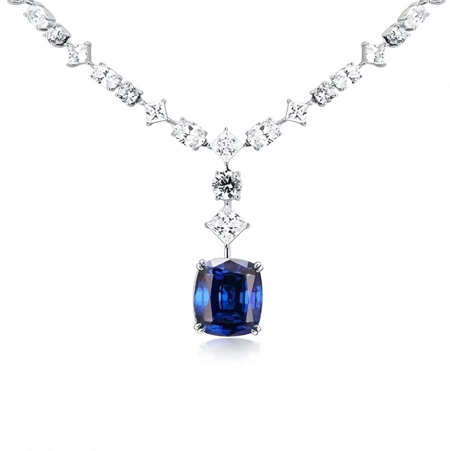 MUSHAN Jewelry Factory Luxury Designs Wedding 925 Silver Platinum Plated Fine Jewelry High Carbon Diamond Pendant Necklaces