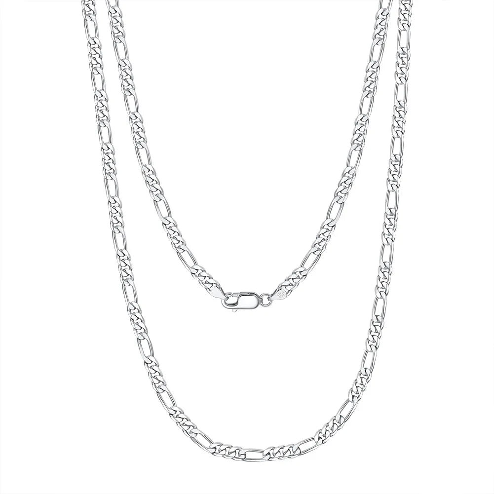 BiG-BOSS Mother-Child Figaro Chain S925 Sterling Silver Electroplated Unisex Necklace Pendant Hot-Selling Factory Direct