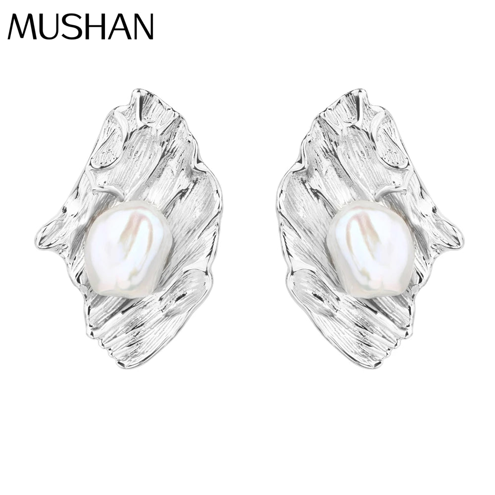 MUSHAN Jewelry Factory Pearl Stud Earrings Light Luxury and High End S925 Accessory Electroplated Gold Bestseller