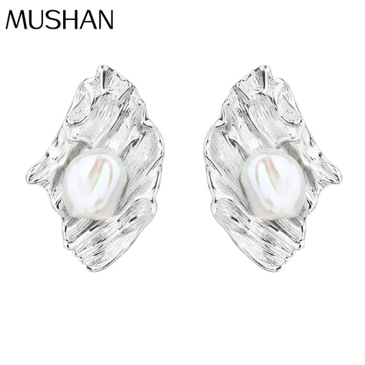 MUSHAN Jewelry Factory Pearl Stud Earrings Light Luxury and High End S925 Accessory Electroplated Gold Bestseller