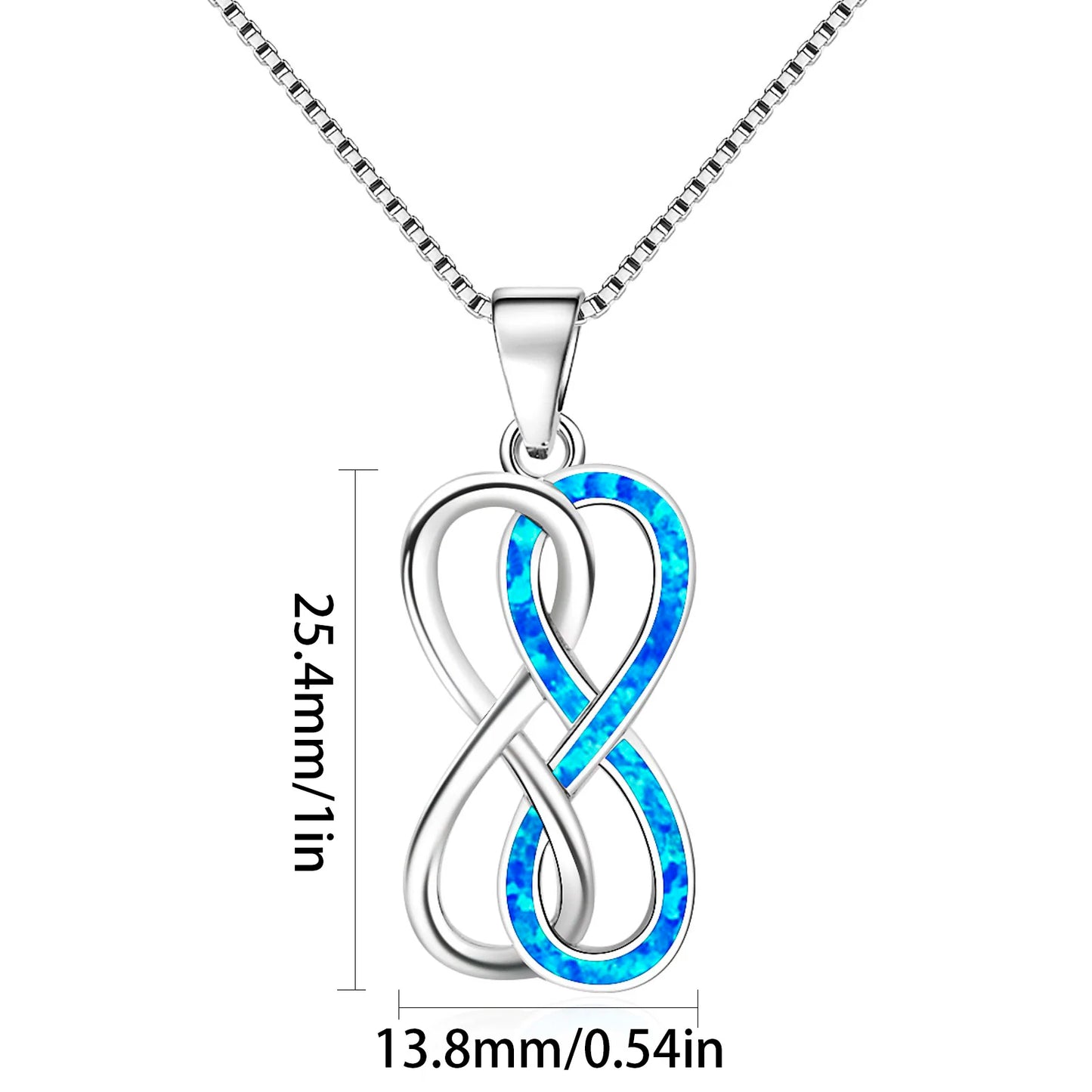 TikTok Viral Infinity Opal Necklace | Blue Eternal Love Jewelry - Ins Trendy Bulk Supply
