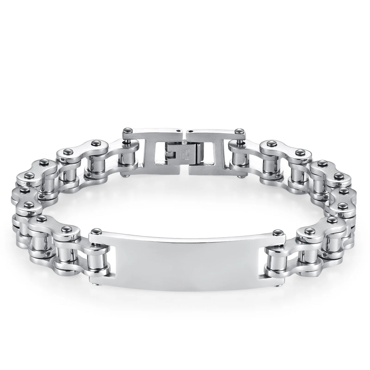 REBEL European American Trendy Titanium Steel Motorcycle Bicycle Chain Bracelets Hip-Hop Curved Geometric Stainless Steel Fashion Link