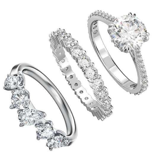 S&S Vintage Fancy Elegant Brass Zircon Ring Long-lasting Bright Shine Wedding Engagement Jewelry for Fashion Women