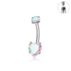 G23 ASTM F136 Titanium Navel Piercing 14G Belly Button Ring Double Heart Zircon Inlay Women Fashion Body Jewelry