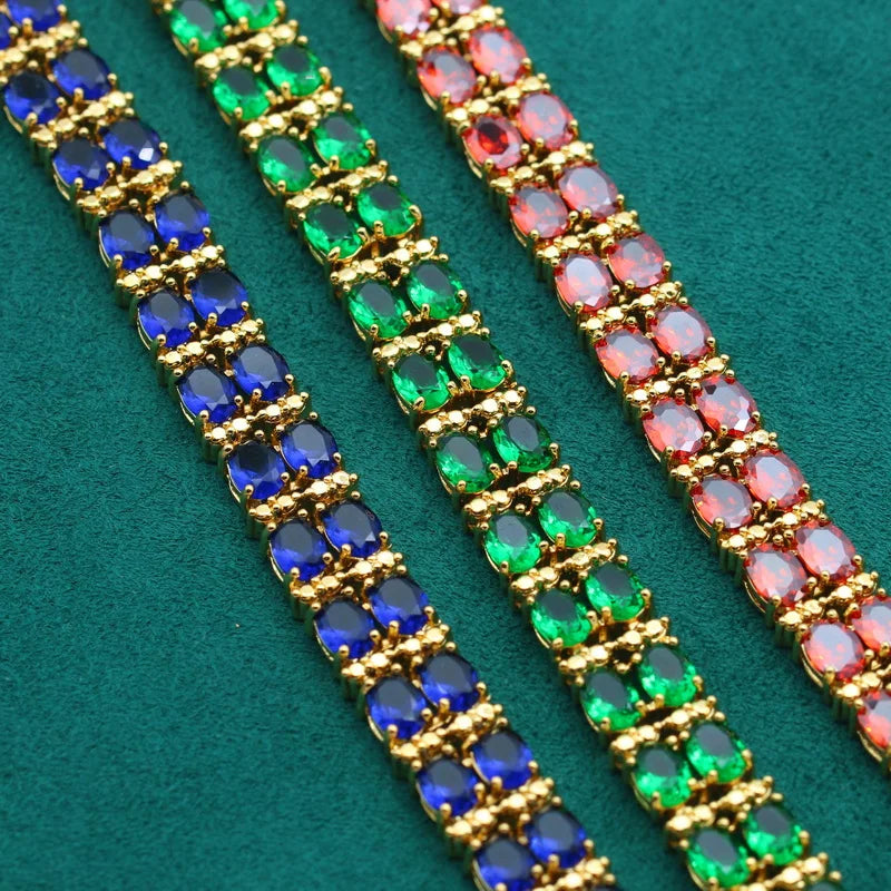 XOTICA 18K Gold Plated Zirconia Beaded Bracelets Trendy Alloy Jewelry with Zircon Main Stone for Women's Wedding Engagement