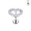 Wholesale G23 ASTM F136 Implant Grade Titanium Internal Thread Labret Ear Stud Zircon Helix Tragus Lip Body Piercing Jewelry