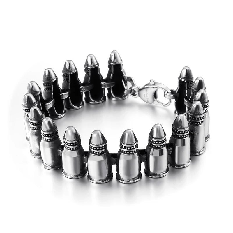 KALEN Fashion Personality Stainless Steel Bullets Bracelet Men