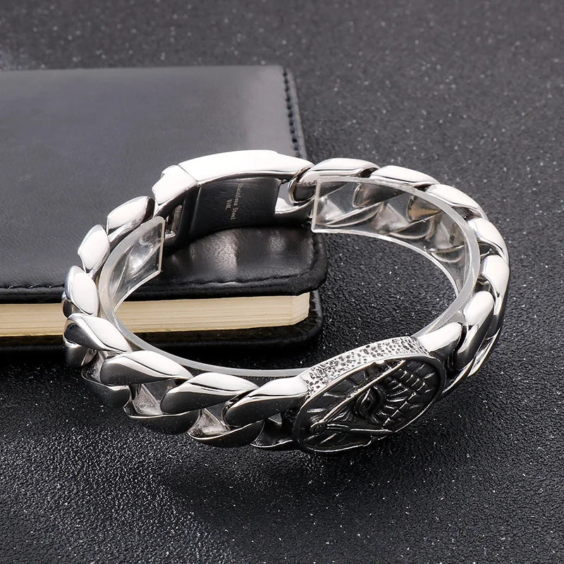 KALEN Men Stainless Steel Fashion Bracelets Bangles Christian Eye of Providence Cuban Bracelet