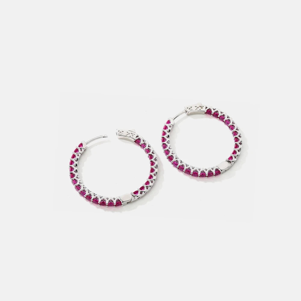 MUSHAN Jewelry Factory Pure Silver Earrings With Large Circles Set With High Carbon Diamonds Are Popular and Simple Accessory
