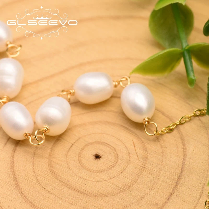 Natural Fresh Water White Pearl Pendant Necklace for Women Lovers' Engagement Party Handmade Jewelry  Earrings Bulk