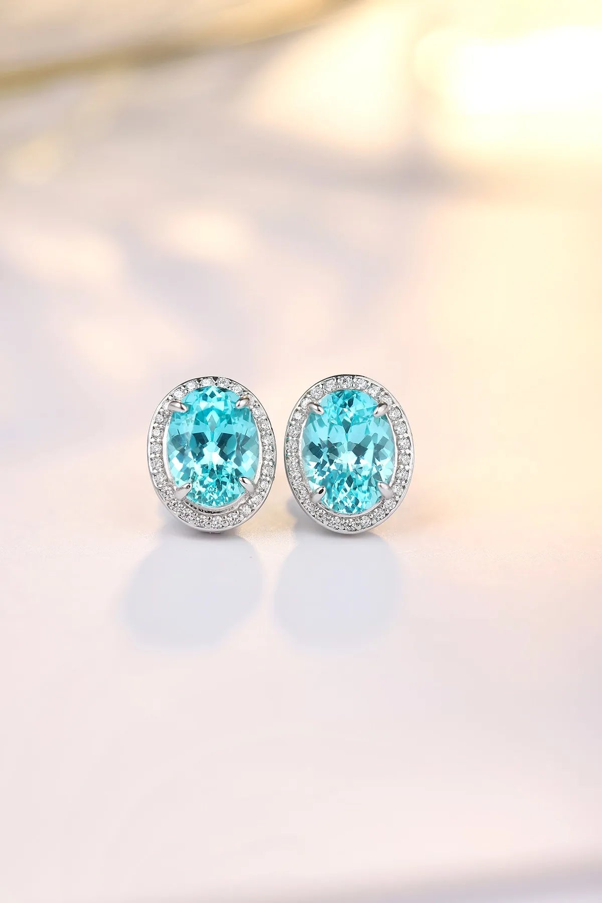Gemfiori Anster High Quality Lab-Grown Paraiba S925 Silver Trendy Drop Earrings for Woman Wedding & Party