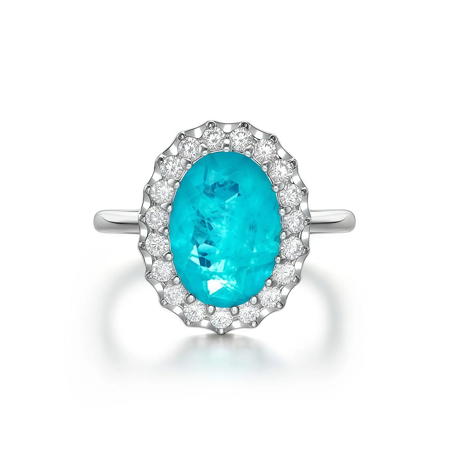 MUSHAN Luxury 925 Sterling Silver Pave Setting High Carbon Diamond Rings for Women Paraiba Wedding Party Jewelry
