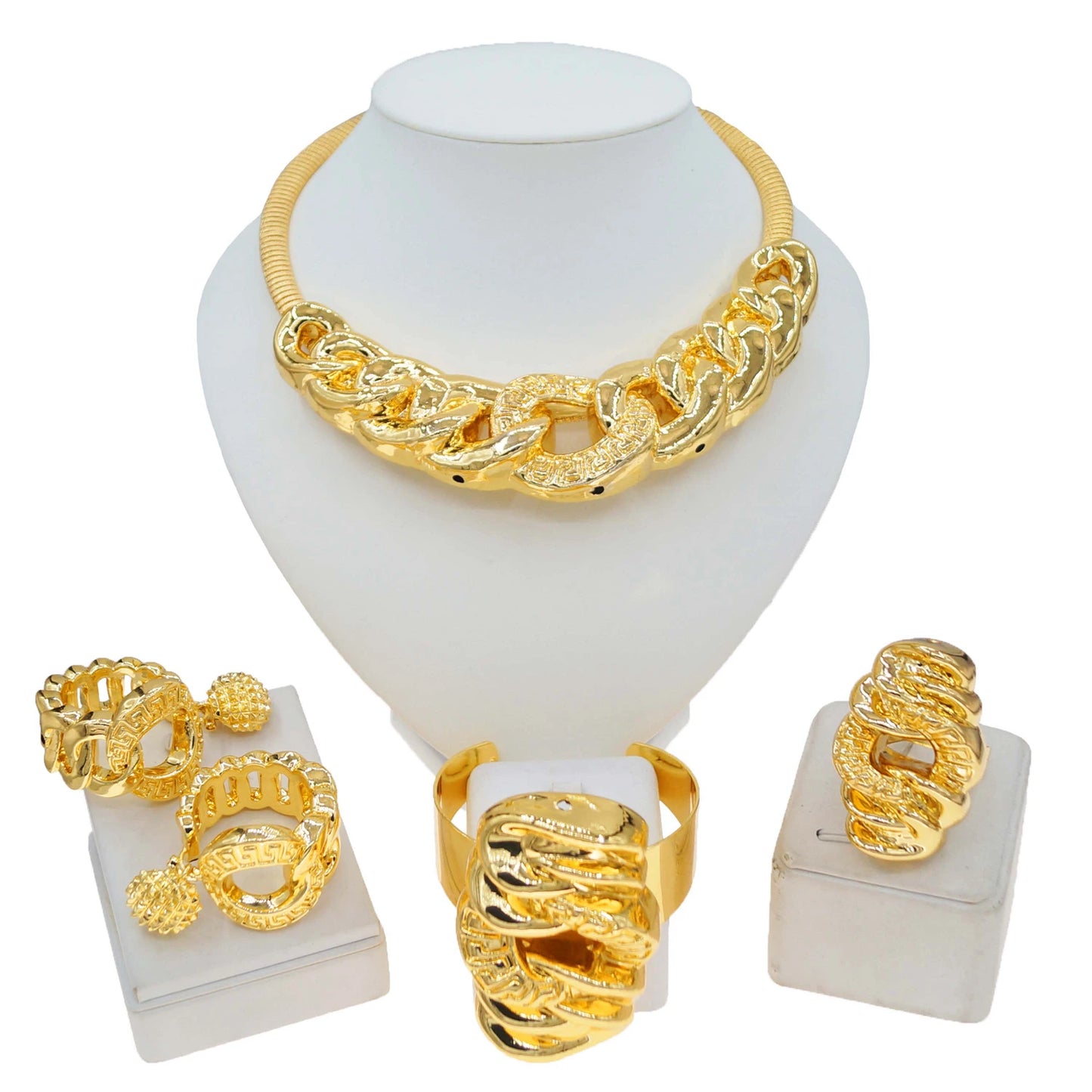 Zhuerrui New Fashion Women's Jewelry Set Luxury Exquisite Jewelry Nigeria Engagement Jewelry Charm Necklace BraceletHK00822