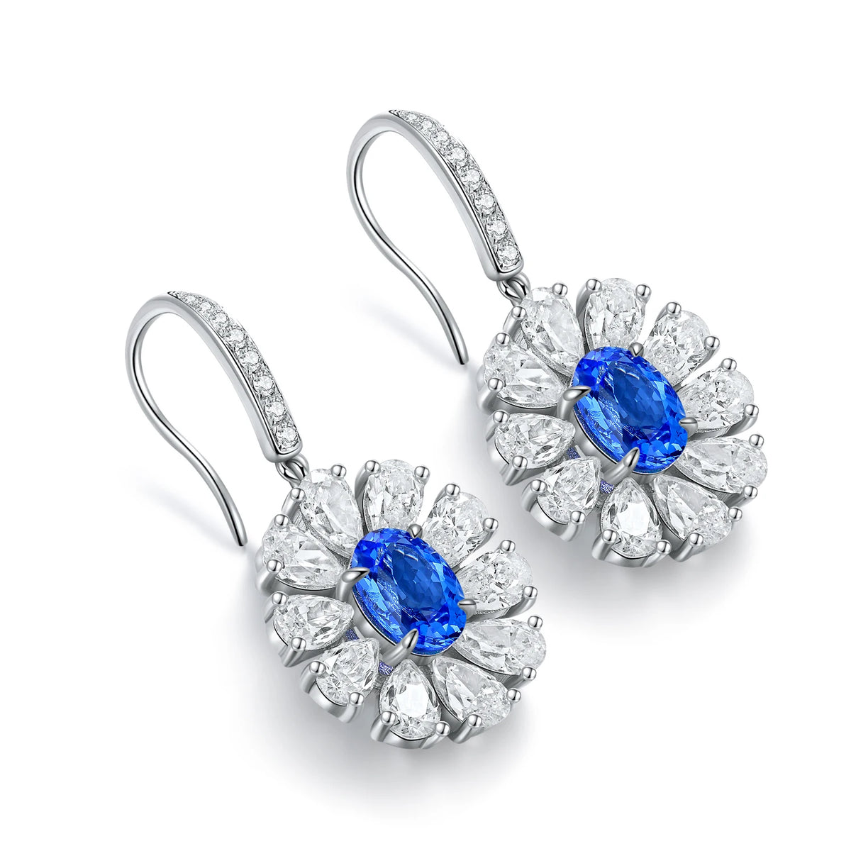 Gemfiori Anster High Quality S925 Lab Grown Cobalt Spinel Earring Stud Dainty Gemstone Stud Earrings for Women Daily Wear Gift