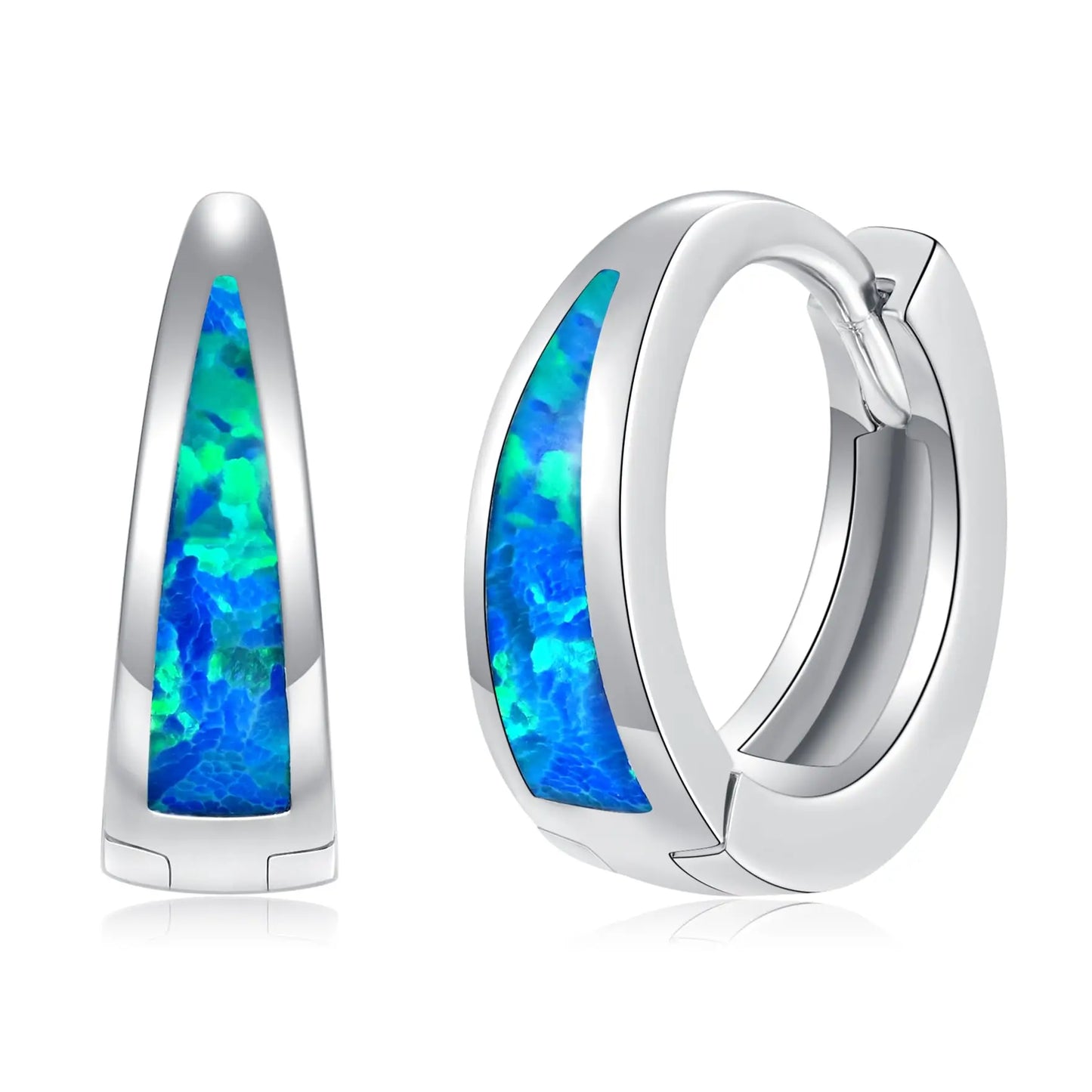 Jewelry for Women Bohemian Plant Floral Cluster Silver Plated Opal Circle circle Stud Earrings
