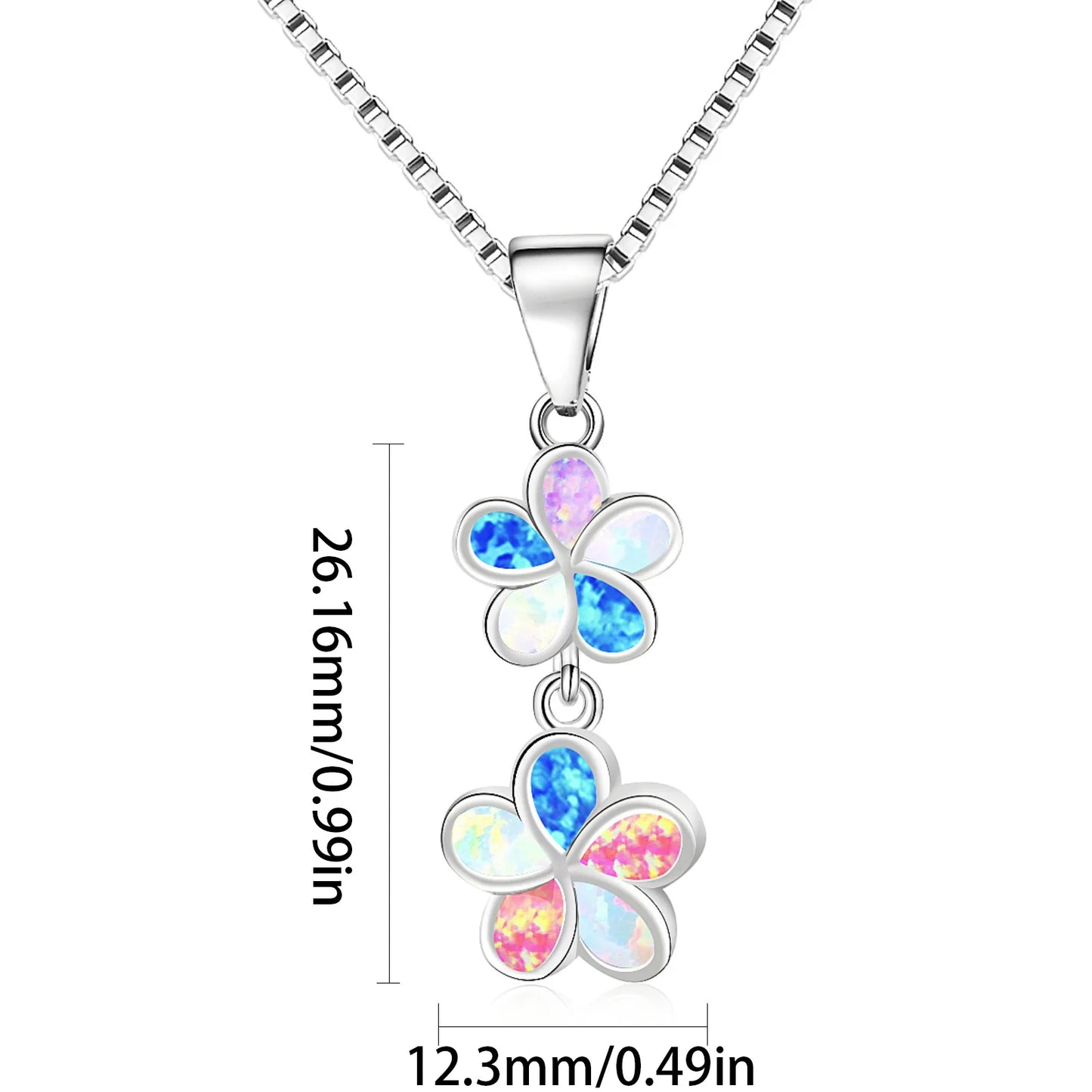 TikTok Ins Trendy Hawaiian Flower Opal Necklace - Boho Chic Pendant Jewelry Wholesale