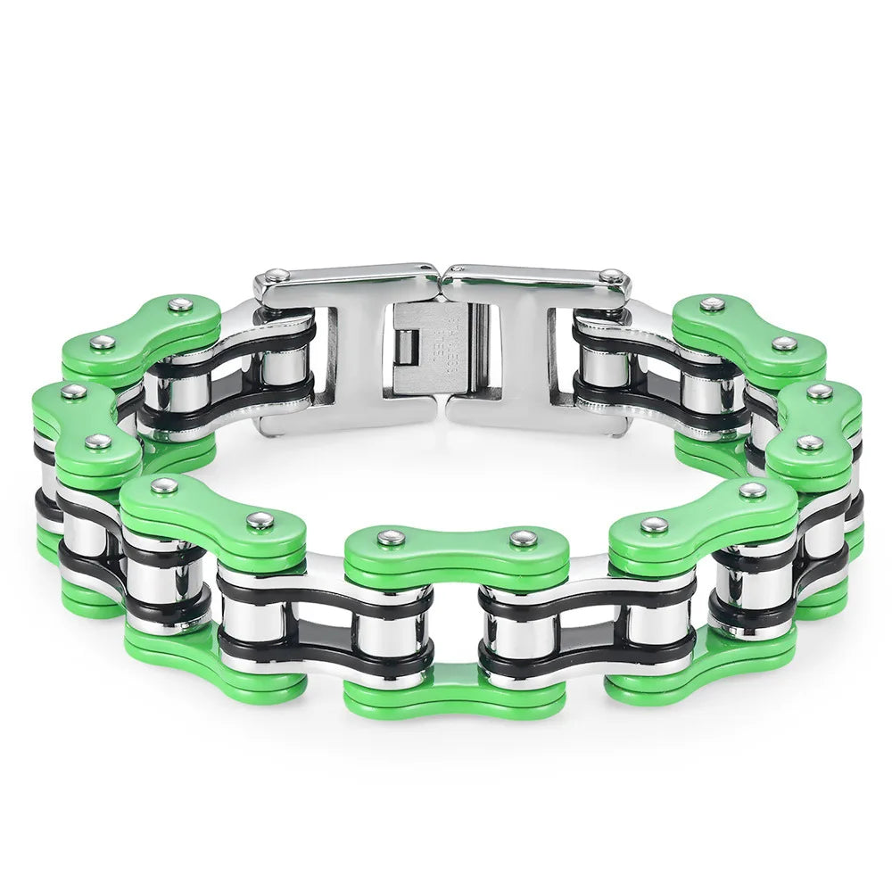 REBEL European American-style Personalized Stainless Steel bicycle Chain Bracelet Men Sleek Minimalist Biker-chic Hand Accessory for