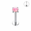 G23 Titanium Threadless Labret Monore Claw Opal Tragus Helix Stud Earrings Push-in Lip Cartilage Jewelry Children's