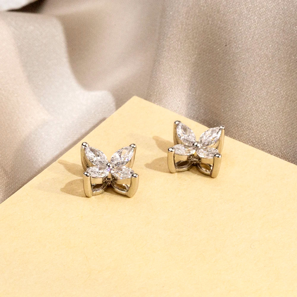 Gemfiori MSE-704 9K Solid Gold 2.5*5MM Marquise Lab Grown Diamond Emerald Cut Solitaire Earring Hop Sale Gold Gemfiori Price