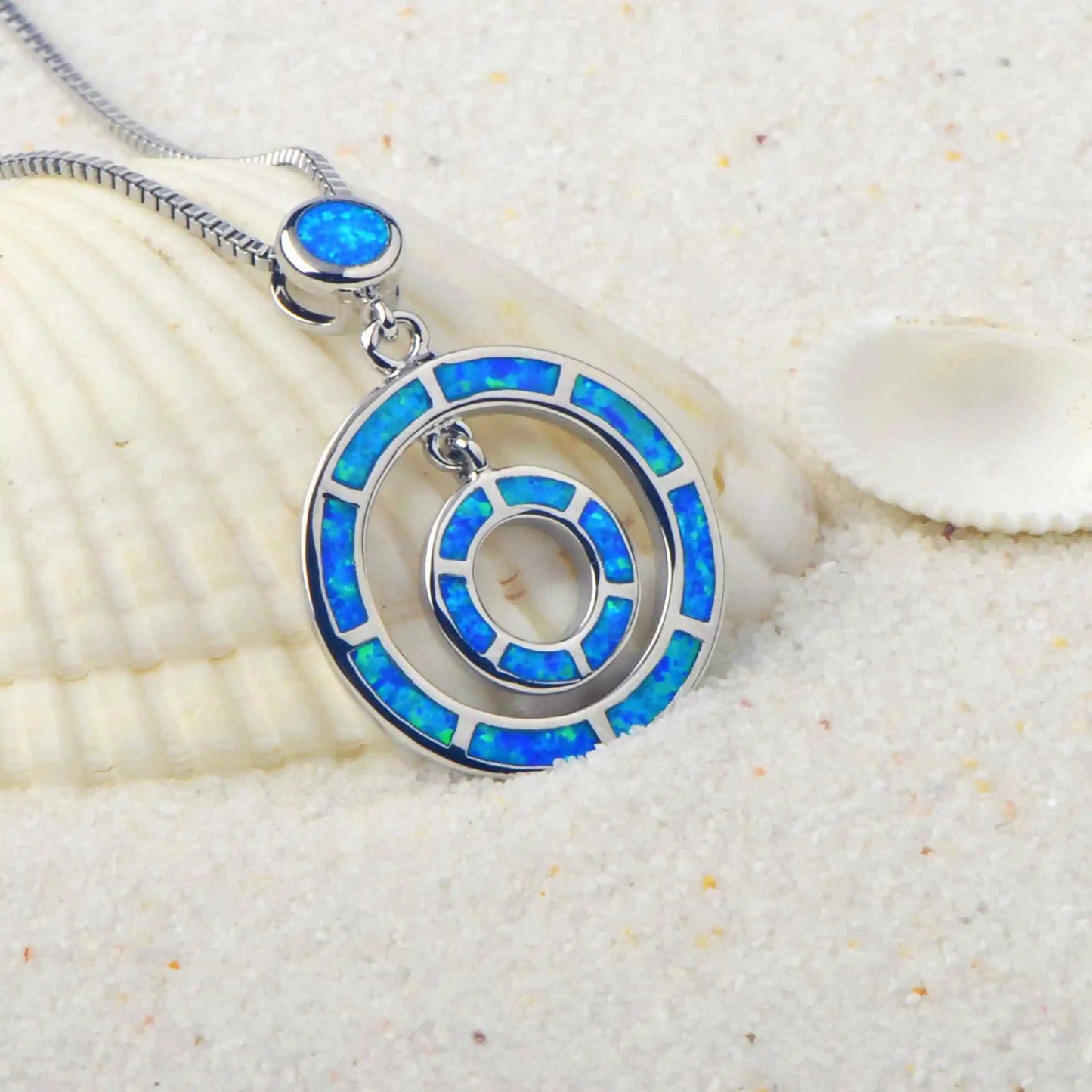 Chic Double Circle Motif Necklace Aobao Geometric Pendant Fashion Jewelry