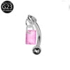 S&S Titanium Zircon Internally Threaded Eyebrow Stud | Multi-Shape & Colour
