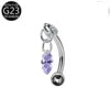 S&S Titanium Zircon Internally Threaded Eyebrow Stud | Multi-Shape & Colour