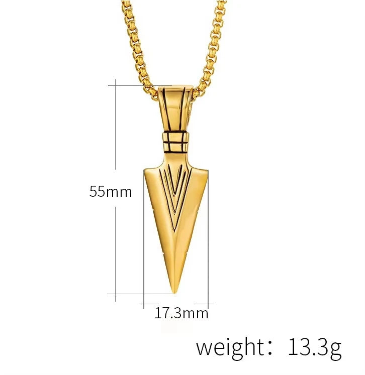 REBEL Hip Hop Box Chain Necklaces Arrow Stainless Steel Black Plating for Men Anniversary Party Gifts Fashion Pendant Necklace Jewelry