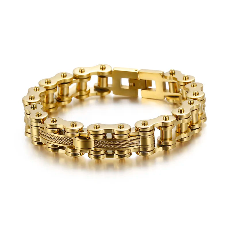 KALEN Stainless Steel Biker Chain Bracelet Luxury Men