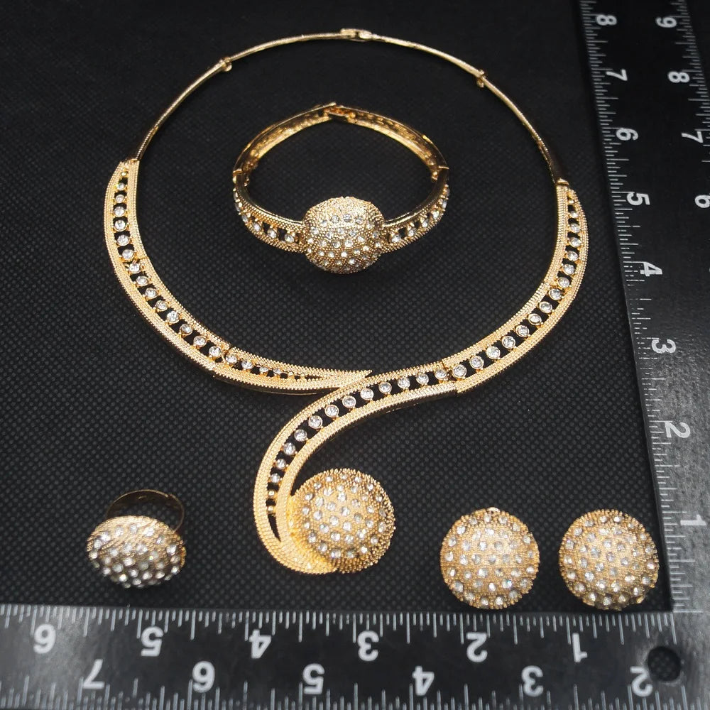Zhuerrui Italian Gold Plated Jewelry Sets High Quality Brazilian Gold Jewelry Set Necklace Bracelet Chain Jewelry Set HC10022