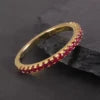 Gemfiori KH069 Abiding Manufacturer 1.5MM Multiple Color Stone Waterproof 925 Silver Thin Gold Plated Band Rings