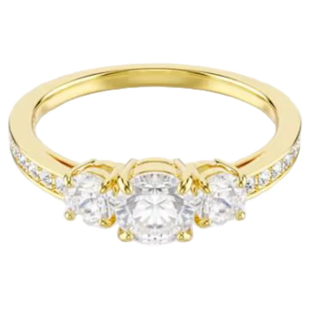 S&S Vintage Fancy Elegant Brass Zircon Ring Long-lasting Bright Shine Wedding Engagement Jewelry for Fashion Women