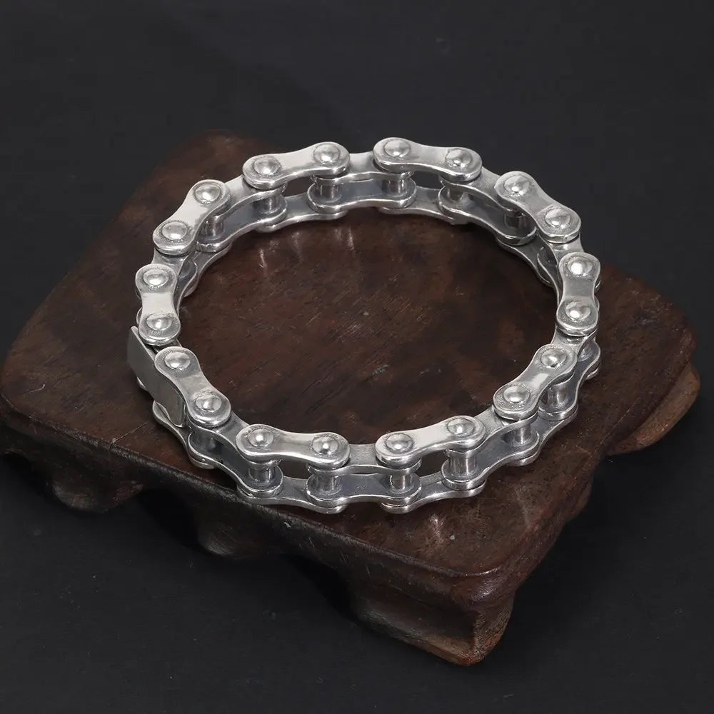 13mm New Arrival Vintage Bicycle Chain Bracelet 925 Sterling Silver for Men Viking Fine Jewelry