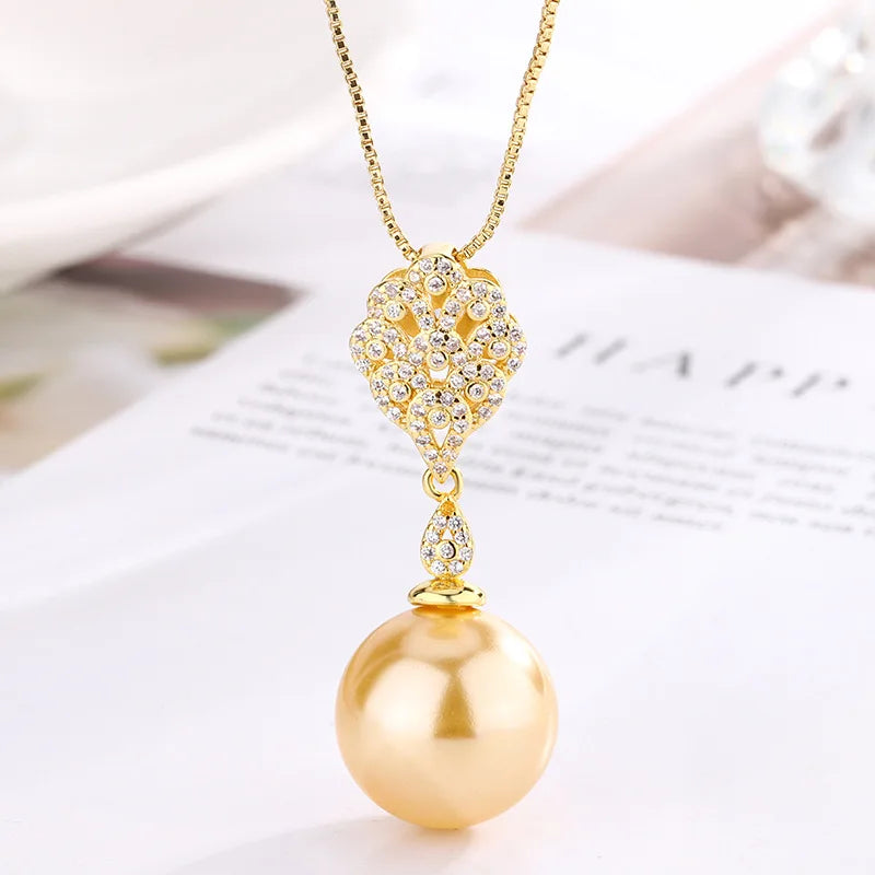 Gemfiori Korean Version of the New Exquisite and Compact Pearl Pendant Earring Set Fashionable and Luxurious Elegant Accessories