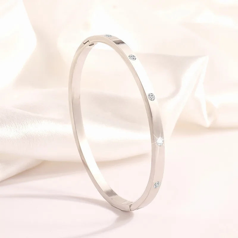 REBEL Stainless Inoxydable Stainless Steel 18K Gold Plated Roman Women Fashion Jewelry Bracelets Bangles