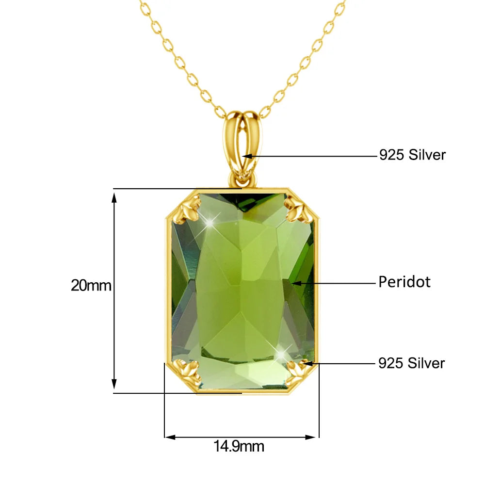 REDheart Classic British Court Jewelry Cocktail Party 925 Sterling Silver Plated 18K Gold Emerald Sapphire Pendant Necklace