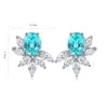 Gemfiori Anster High Quality S925 Lab Grown Paraiba Earring Stud Dainty Gemstone Stud Earrings for Women Daily Wear Gift