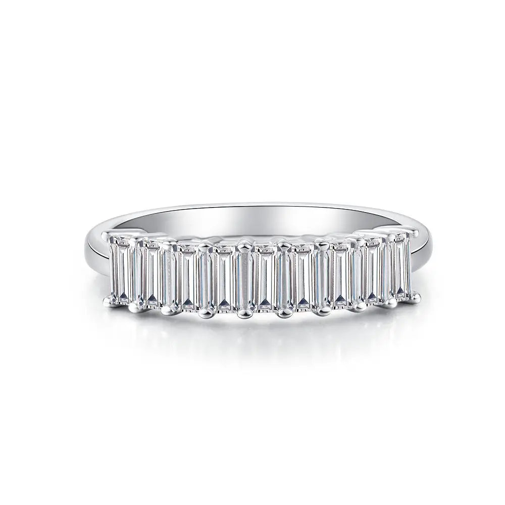 Anti-tarnish Women 925 Sterling Silver 5A 8A Zirconia Wedding Band Engagement Wedding Rings Fine Jewelry Customized Wholesale