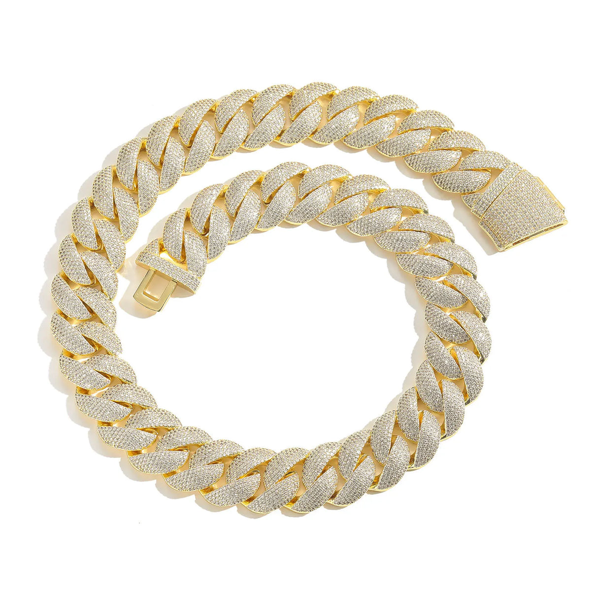 NEWLiFE BiG-BOSS 22mm Cuban Link Moissanite Necklace in 14K Gold Plated for Men | Designer Hip-Hop Jewellery