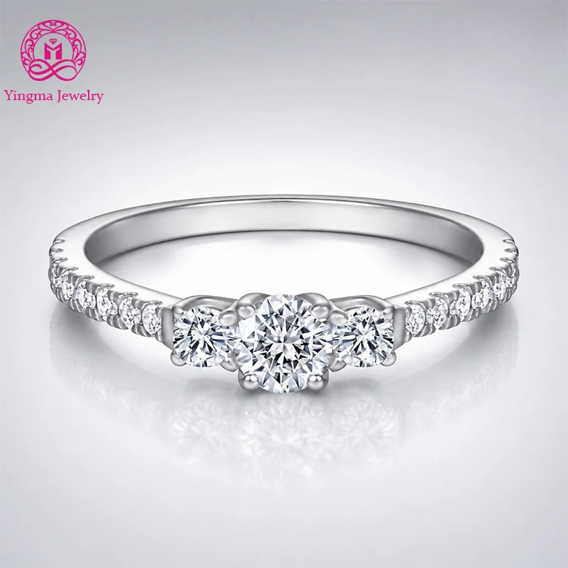 Gioiellieri Timeless Round Brilliant Cut 4mm DEF Color VVS Lab Grown Diamond Ring 9K 10K 14K 18K Solid Gold PT950 Women Wedding Jewelry