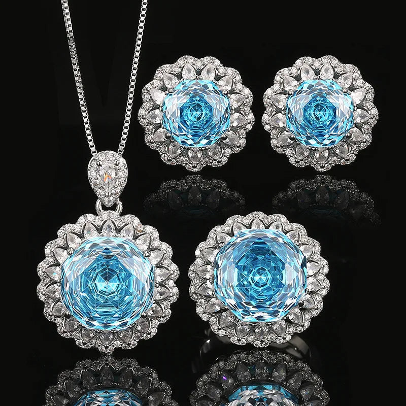 REDheart Women's Trendy Copper Alloy Inlaid Pearl Flower Shape Earring & Pendant Set with Gold Plated Finish for Wedding Engagement