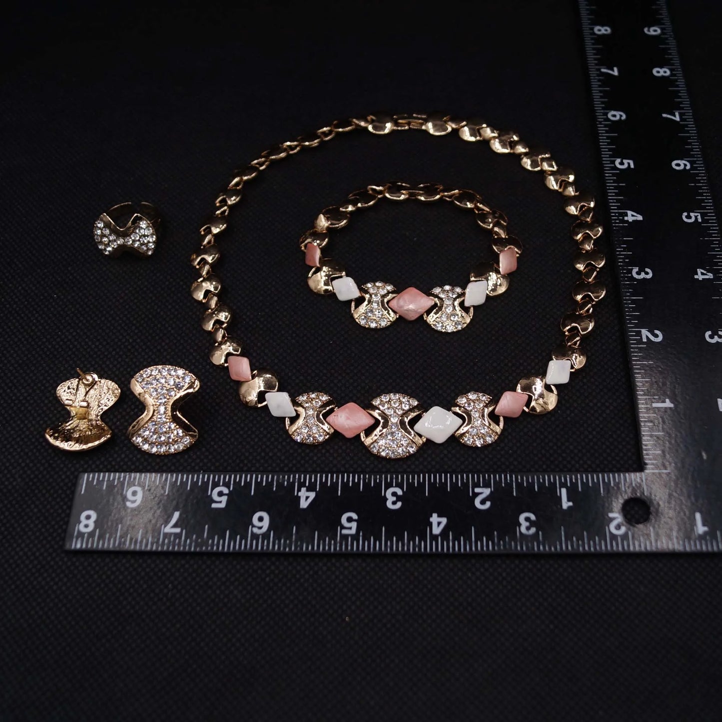 Zhuerrui High Quality Luxury Gold Jewelry Sets Multi Color Beads Necklace Jewelry Set Latest Bridal Wedding Gifts HA23244
