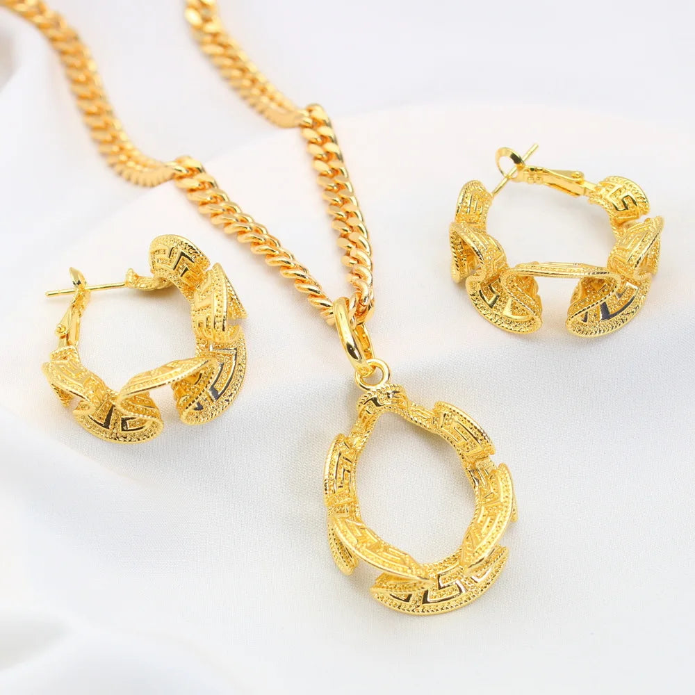 XOTICA Vintage Copper Jewelry Set for Women 18K Gold Plated Fashionable Wedding or Party Holiday Theme Gift