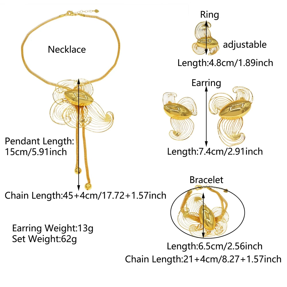 Italian Jewelry Set Alloy Brazilian Jewelry Sets Wedding Party Pendant Necklace Bracelet Ring Earrings Jewelry Set HE2550120