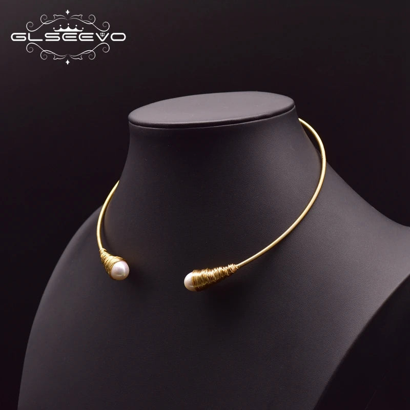 Natural Fresh Water Pearl Chokers Necklace for Women Necklaces Handmade Gold Jewelry