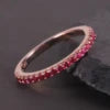 ArtistA KH069 Abiding Manufacturer 1.5MM Multiple Color Stone Waterproof 925 Silver Thin Gold Plated Band Rings