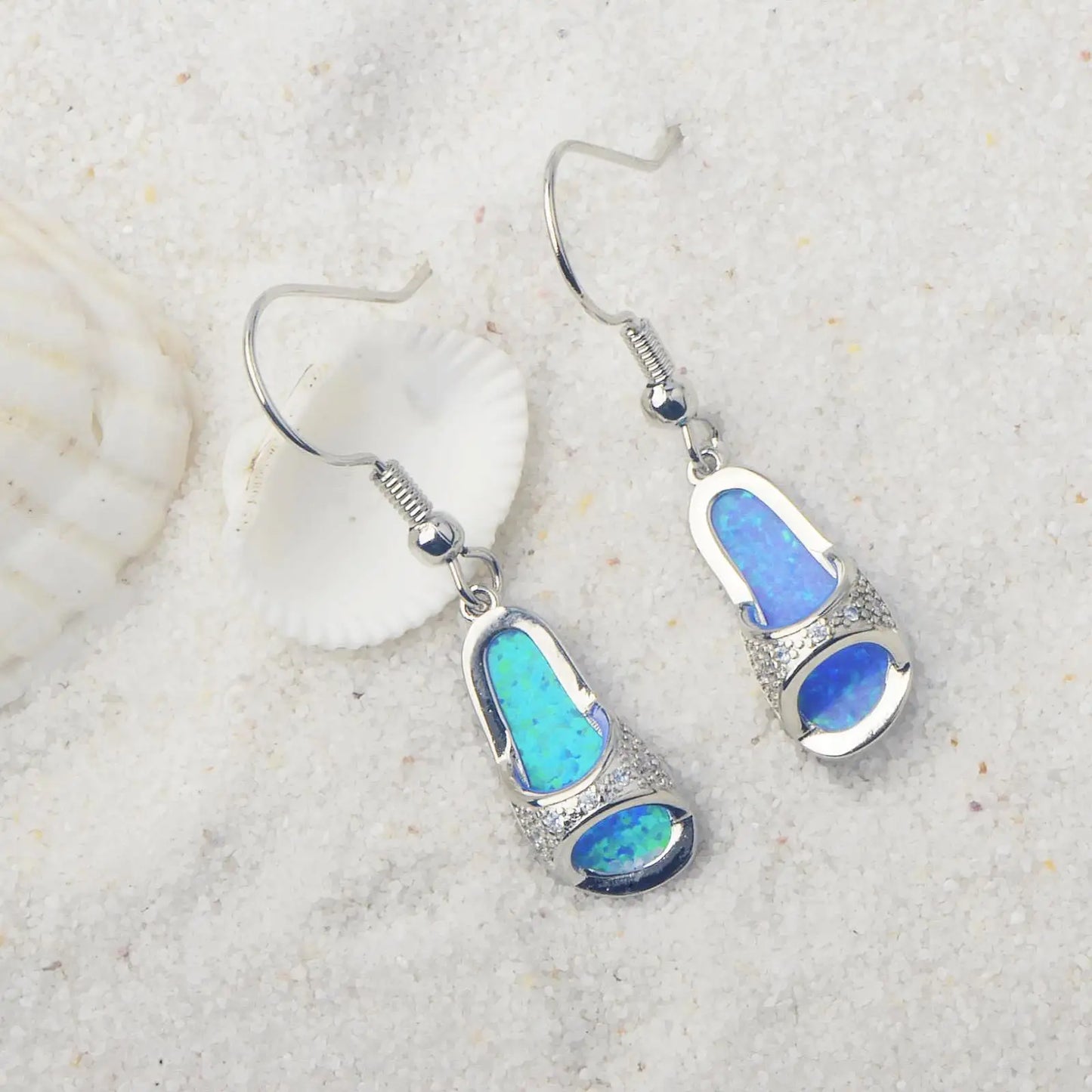 Minimalist Brass Geometric Christian Opal Pendant Earrings Western Style Bohemian Design Wholesale TikTok IG Viral Jewelry