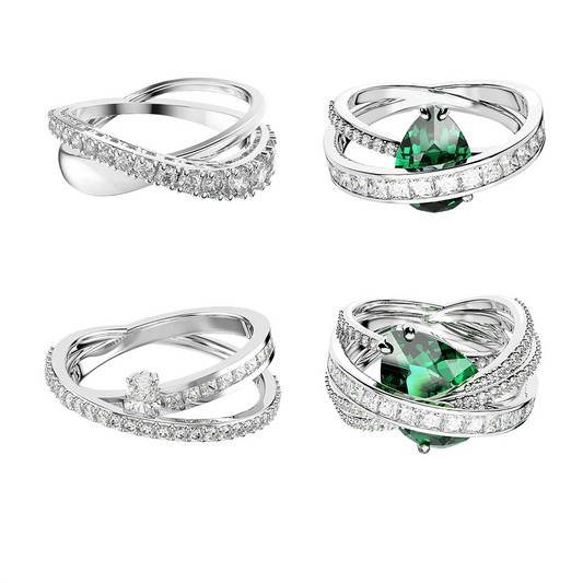 S&S Classic Luxury Vintage Zircon Ring Soft Shining Glow Versatile Ornament for Wedding & Engagement Work and Evening Gatherings