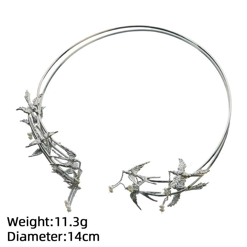 ELEGANZA | Natural Baroque Freshwater Pearl Tassel Collar Necklace | Women's Designer Jewelry