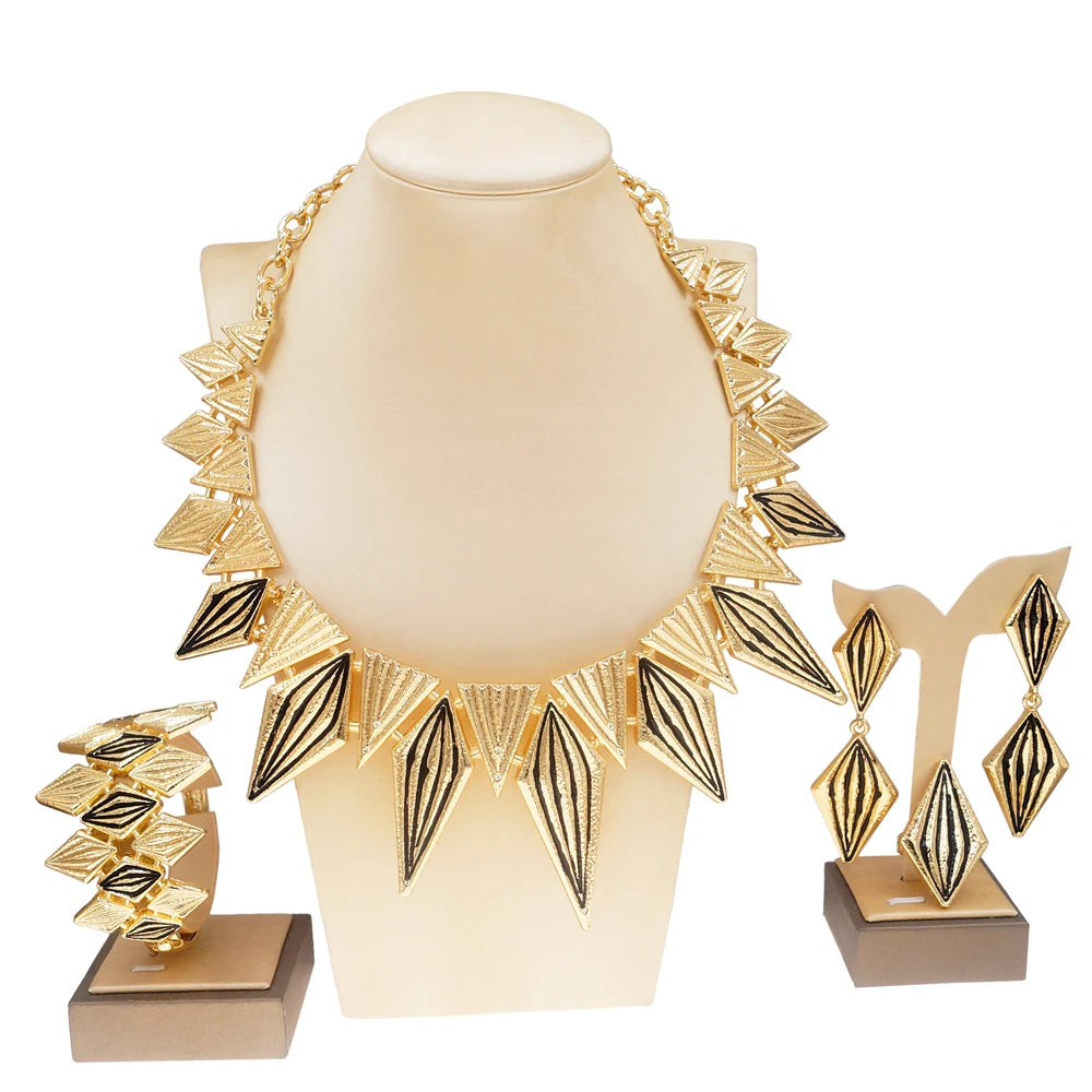 Zhuerrui Italian Gold Luxury Wedding Jewelry Sets Bridal Necklace Bracelet Earrings Ring Jewellery Set Cheap Fashion Gift H00637